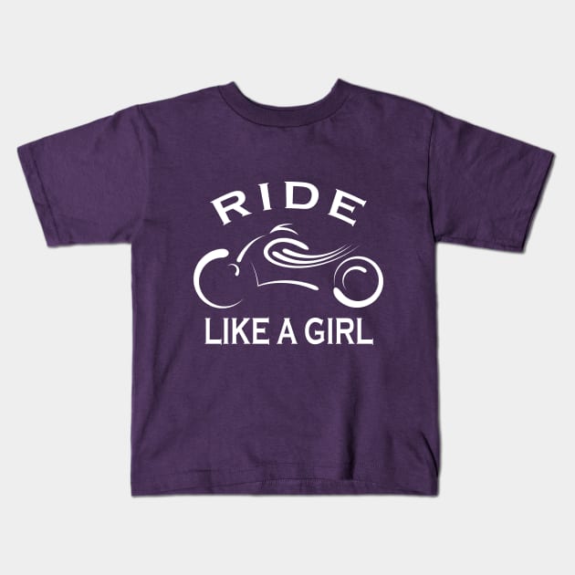 Ride Like a Girl Kids T-Shirt by Acidanthris